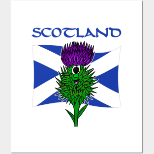 Scottish Thistle Scotland Flag St Andrews Day Posters and Art